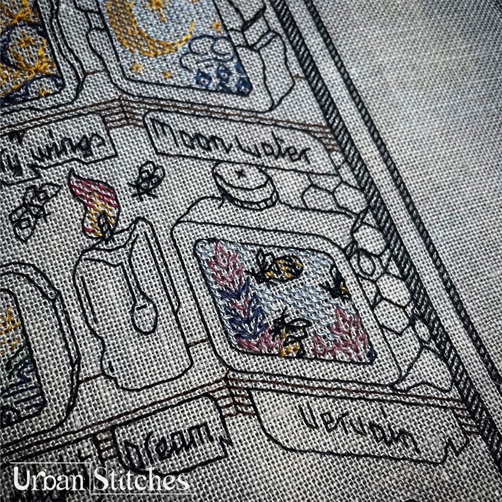 The Moonlit Market Blackwork Stitchalong