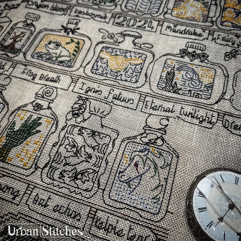 The Moonlit Market Blackwork Stitchalong