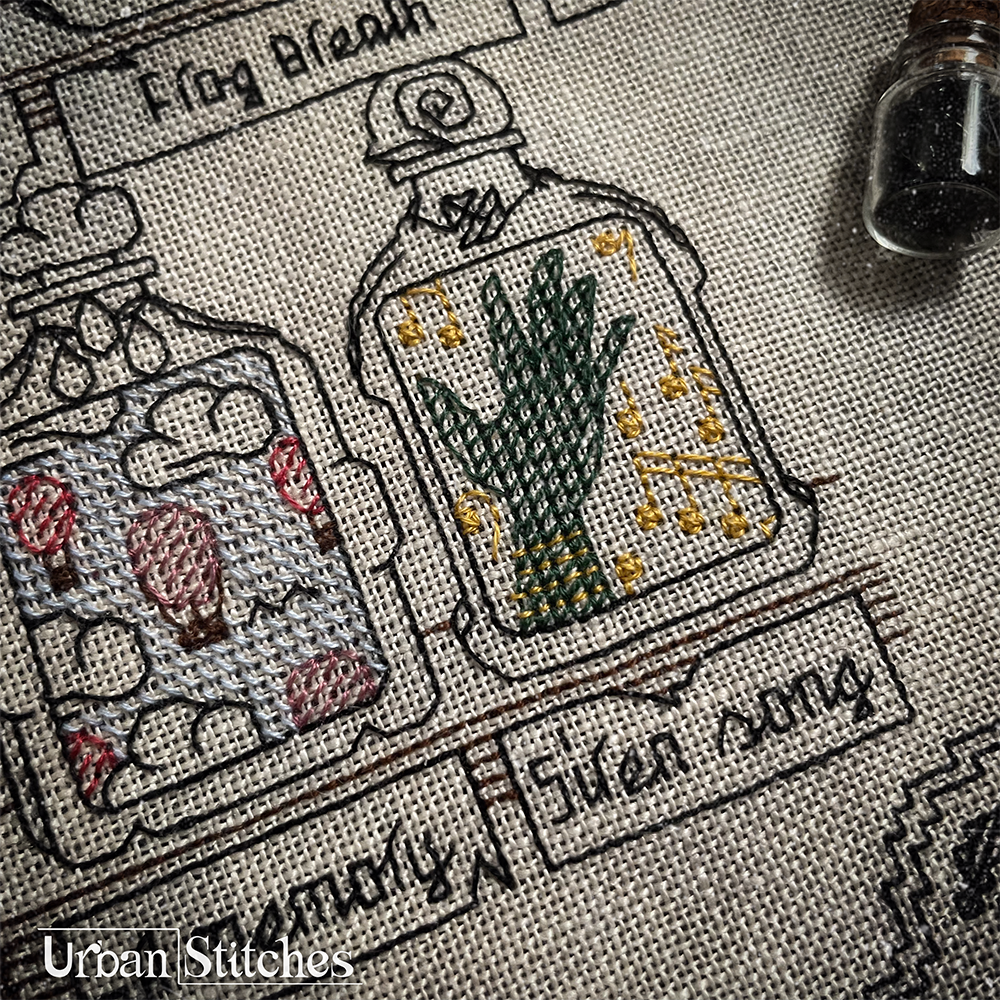 The Moonlit Market Blackwork Stitchalong