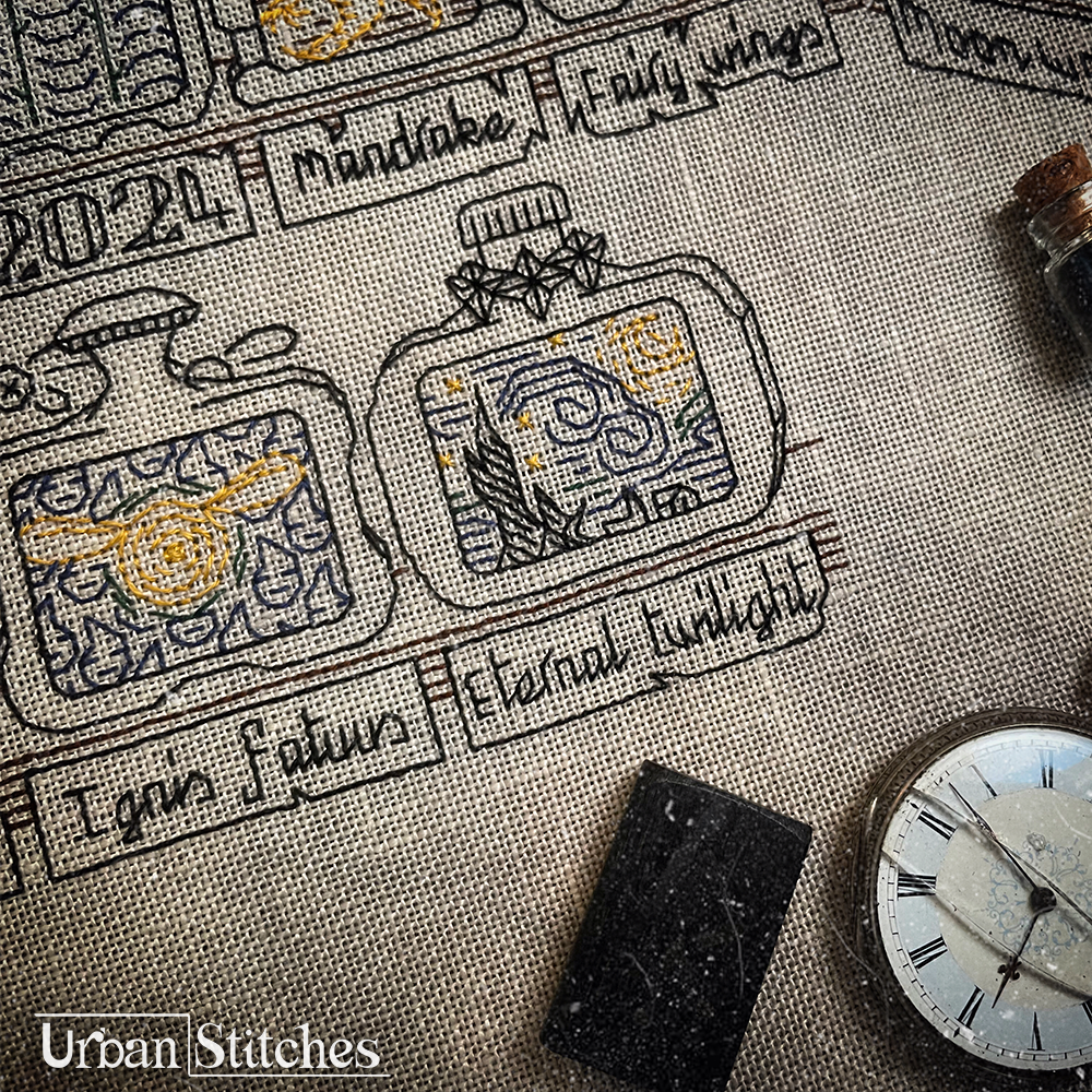 The Moonlit Market Blackwork Stitchalong
