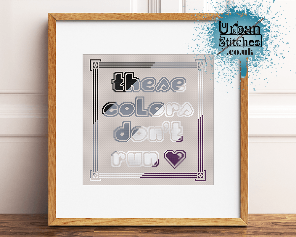 Ace pride LGBTQIA Flag Colours Cross Stitch pattern