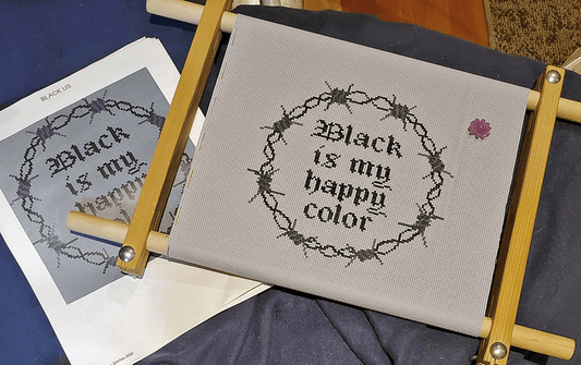 Black is my Happy Color gothic cross stitch