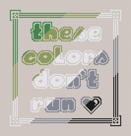 Aro pride LGBTQIA Flag Colours Cross Stitch pattern