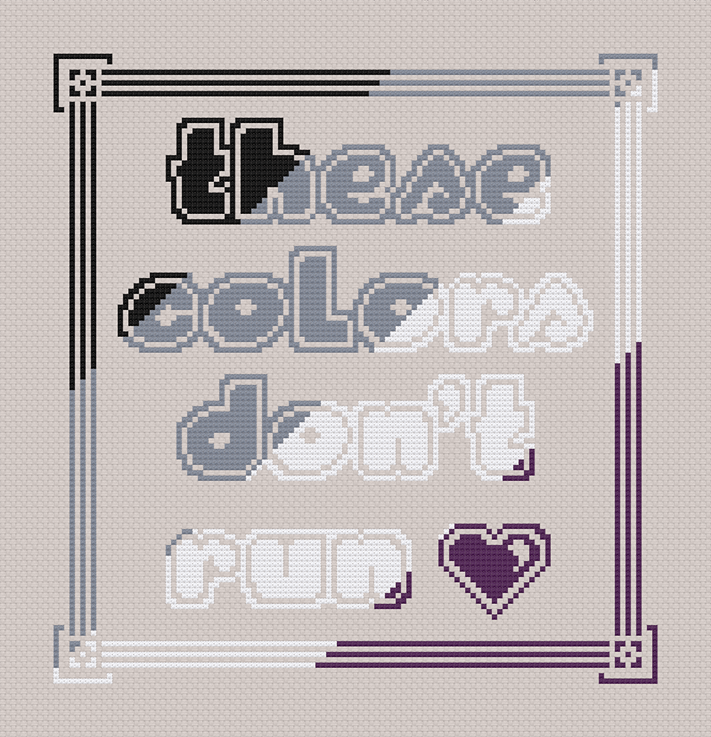 Ace pride LGBTQIA Flag Colours Cross Stitch pattern