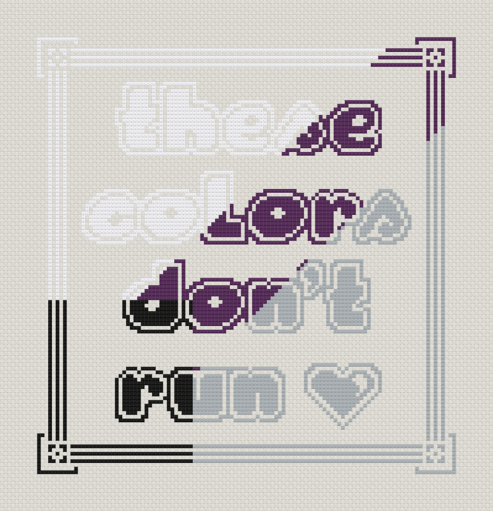 Demisexual Pride Flag LGBT Cross stitch