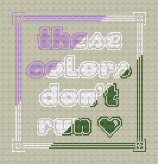 Gender queer pride LGBTQIA Flag Colours Cross Stitch pattern