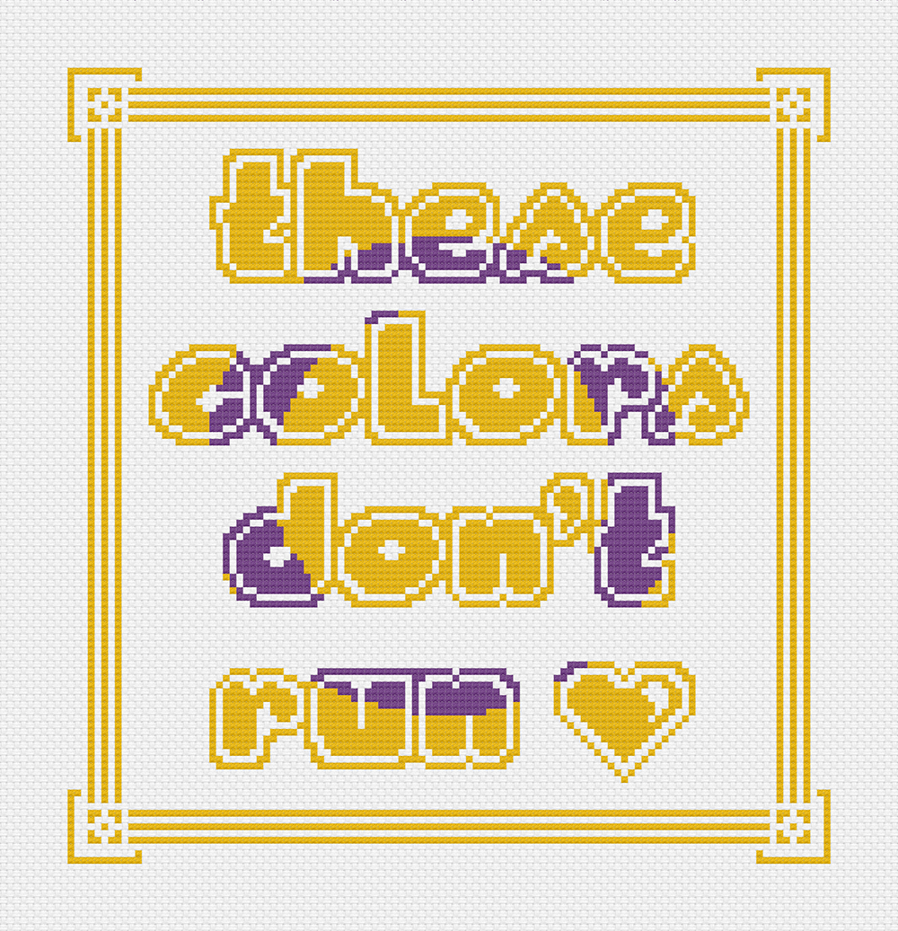 Intersex pride LGBTQIA Flag Colours Cross Stitch pattern