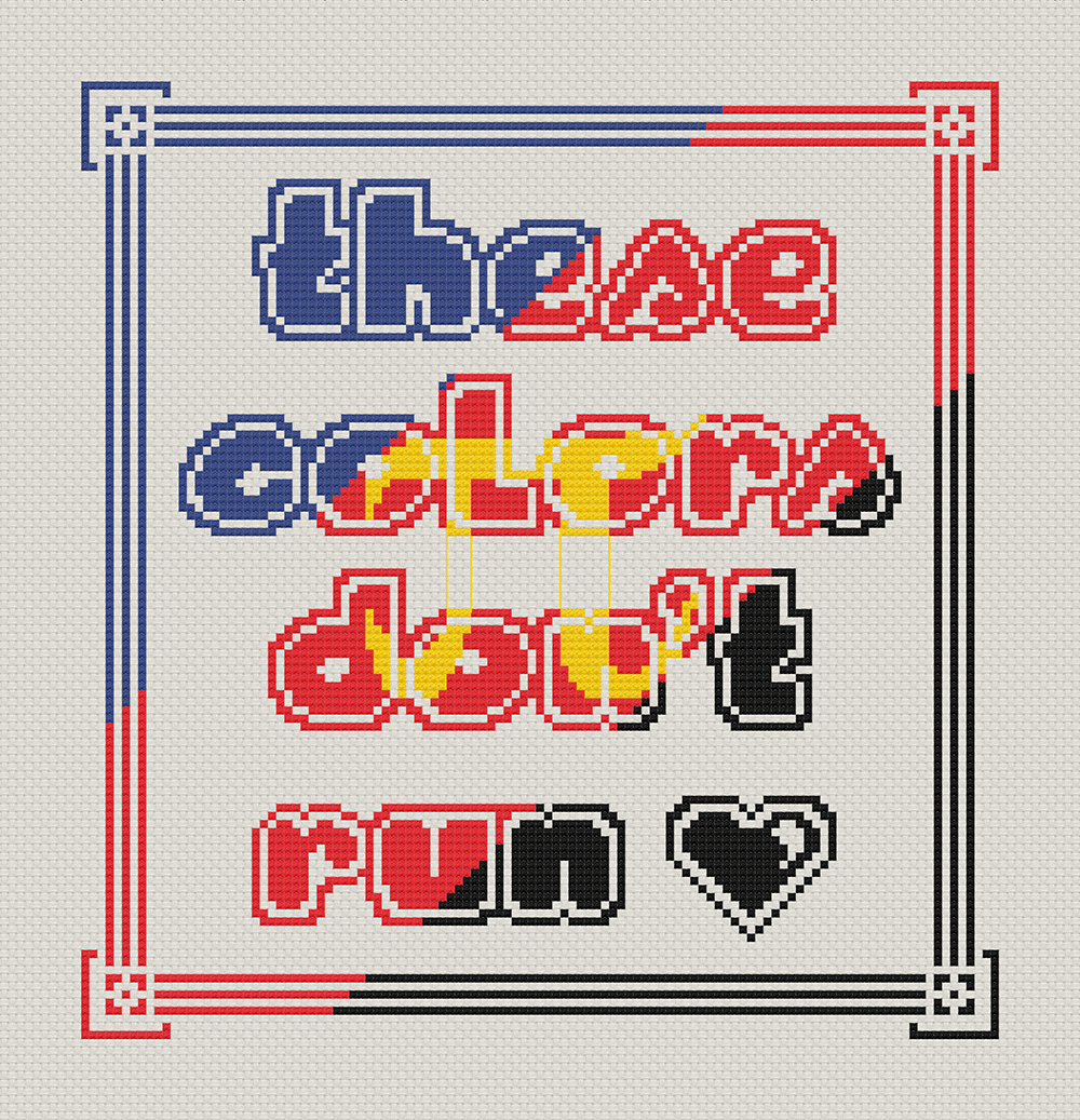 Poly pride LGBTQIA Flag Colours Cross Stitch pattern