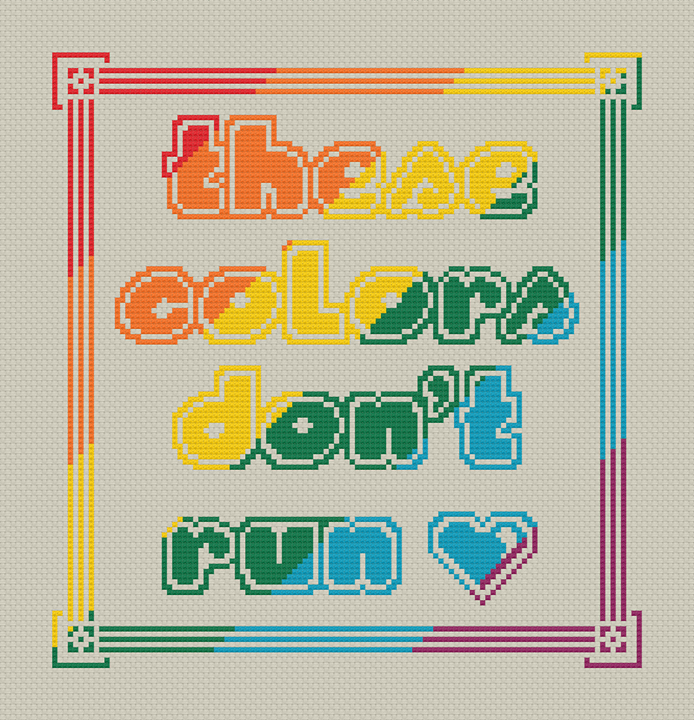 Gay pride LGBTQIA Flag Colours Cross Stitch pattern