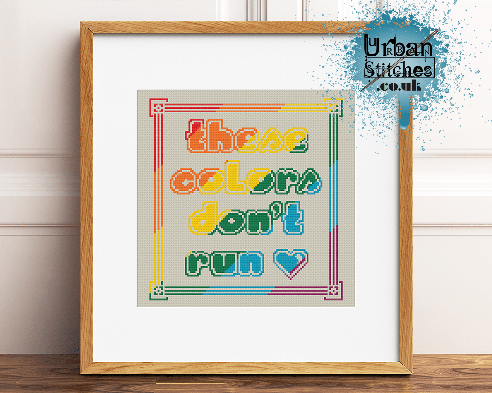 Gay pride LGBTQIA Flag Colours Cross Stitch pattern
