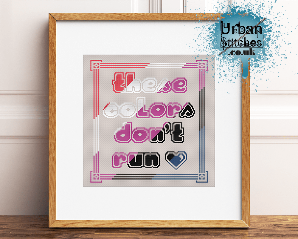 Gender fluid pride LGBTQIA Flag Colours Cross Stitch pattern