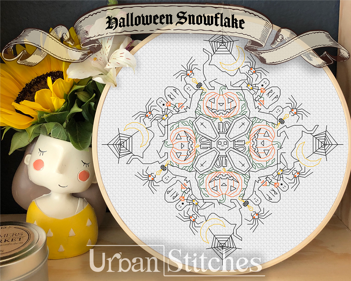 Spooky Glow In The Dark Halloween Mandala Blackwork