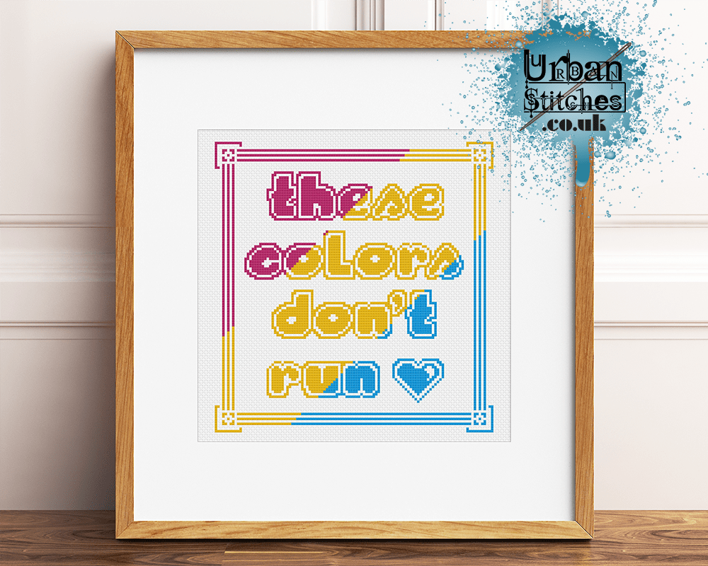 Pan pride LGBTQIA Flag Colours Cross Stitch pattern