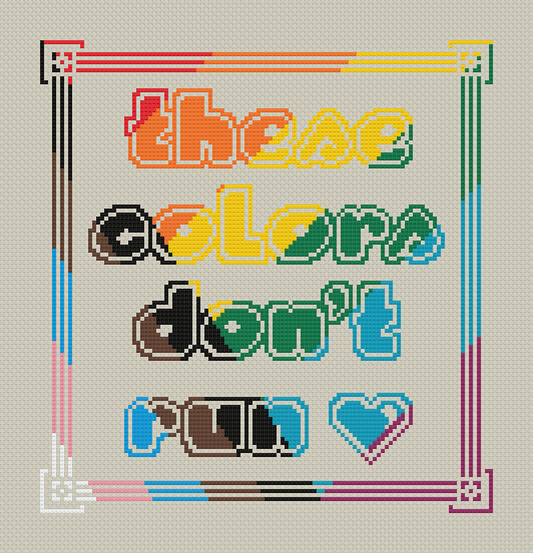 Progressive pride LGBTQIA Flag Colours Cross Stitch pattern