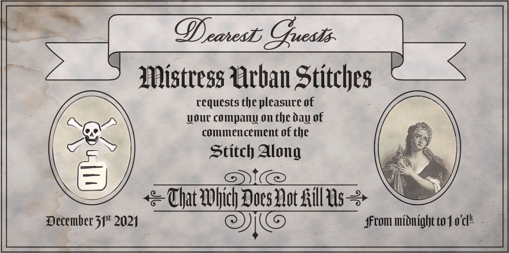 That Which Does Not Kill Us - Urban Stitches (stitch along) SAL - blackwork embroidery toxic plants Victorian gothic