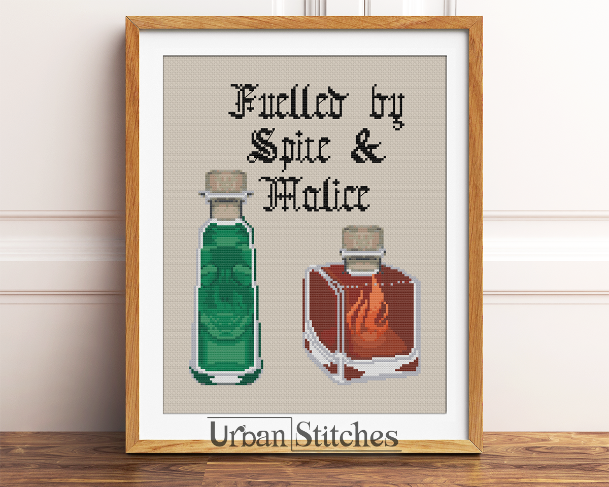 Spite and Malice gothic cross stitch