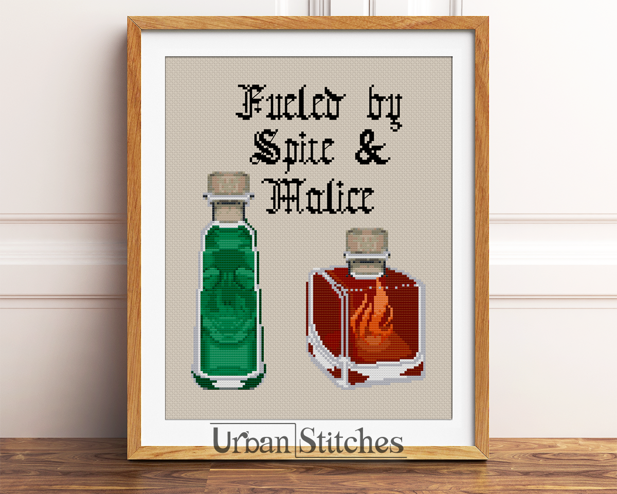 Spite and Malice gothic cross stitch