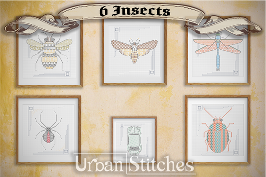 Collection of 6 insect blackwork series