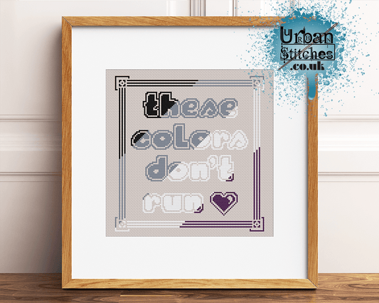 Ace pride LGBTQIA Flag Colours Cross Stitch pattern