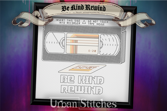 Be Kind Rewind 80's VHS Video Tape Blackwork