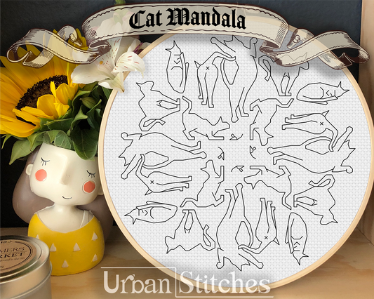 Cat Mandala Blackwork