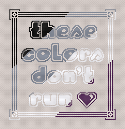 Ace pride LGBTQIA Flag Colours Cross Stitch pattern
