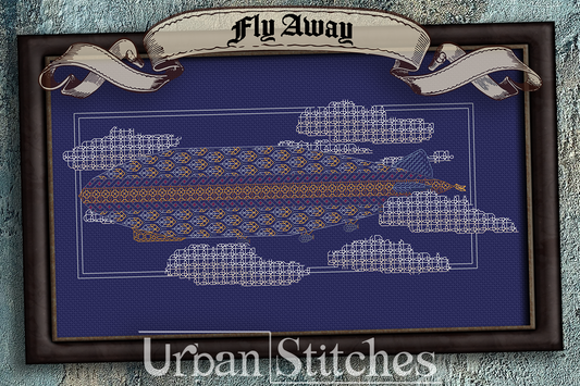 Fly Away Victorian Zeppelin Blackwork