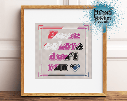 Gender fluid pride LGBTQIA Flag Colours Cross Stitch pattern