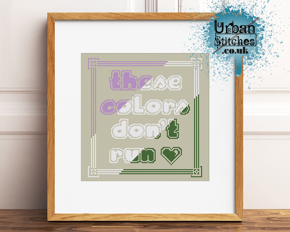 Gender queer pride LGBTQIA Flag Colours Cross Stitch pattern