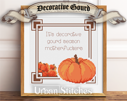 Decorative Gourd Season- snarky halloween cross stitch