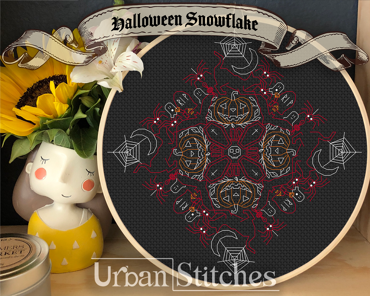 Spooky Glow In The Dark Halloween Mandala Blackwork