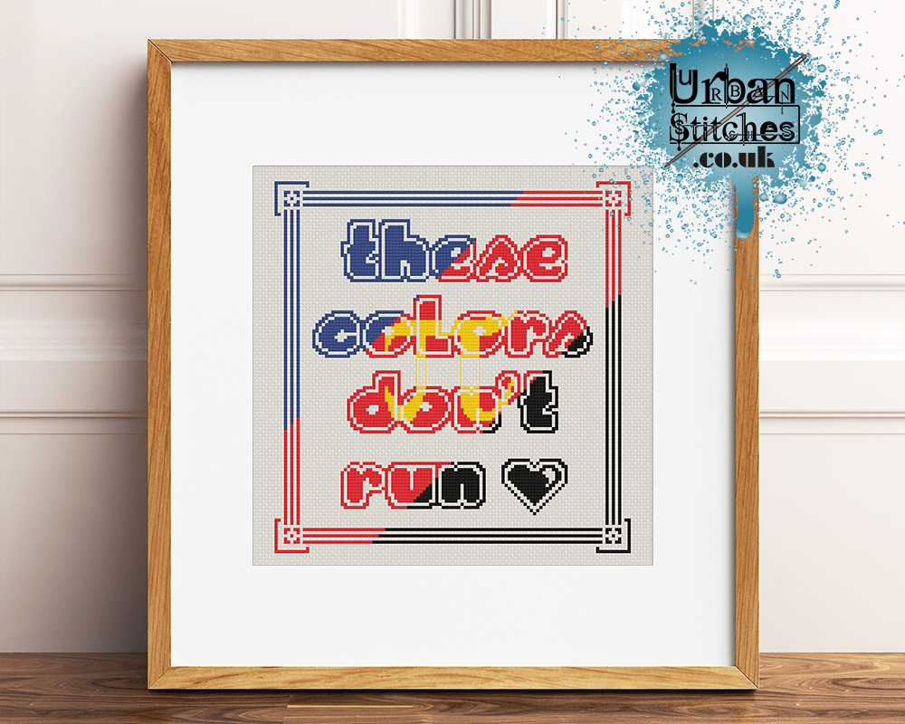 Polyamorous pride LGBTQIA Flag Colours Cross Stitch pattern