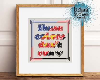 Polyamorous pride LGBTQIA Flag Colours Cross Stitch pattern