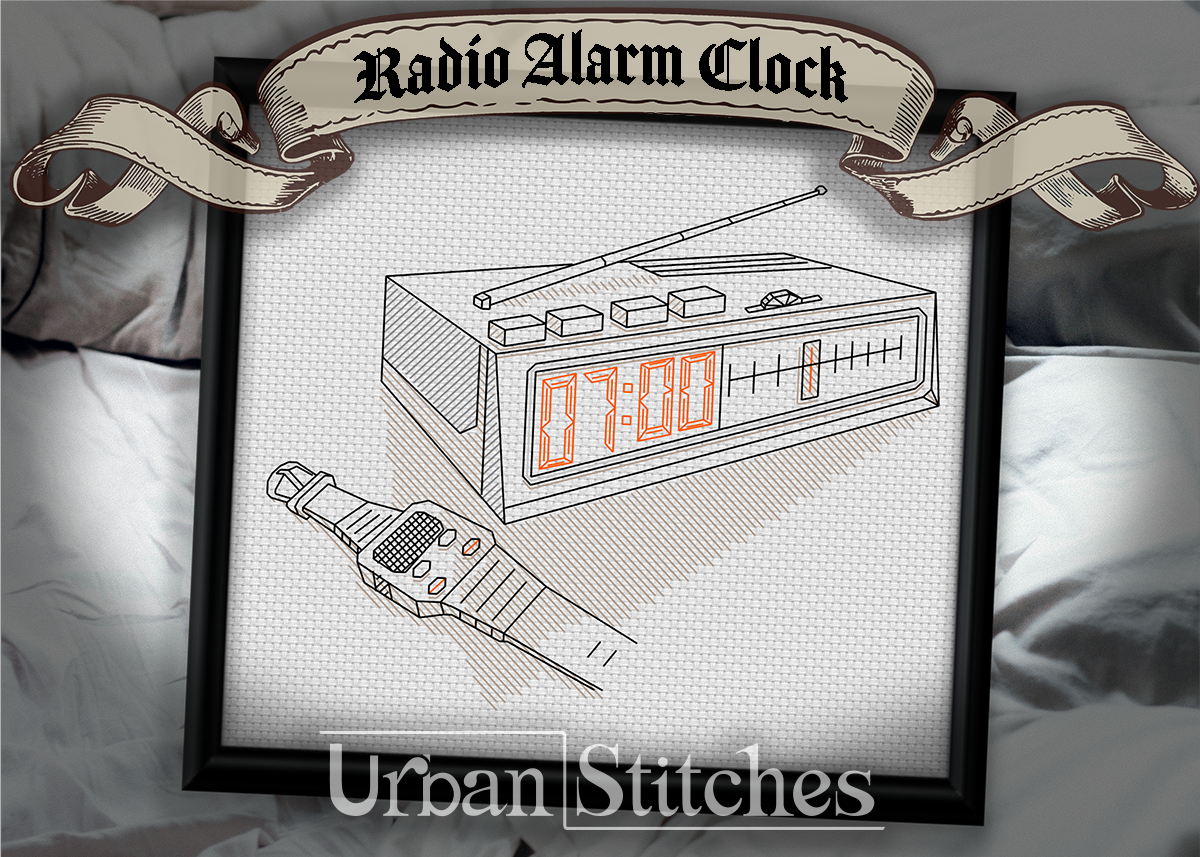 Radio Alarm Clock Blackwork