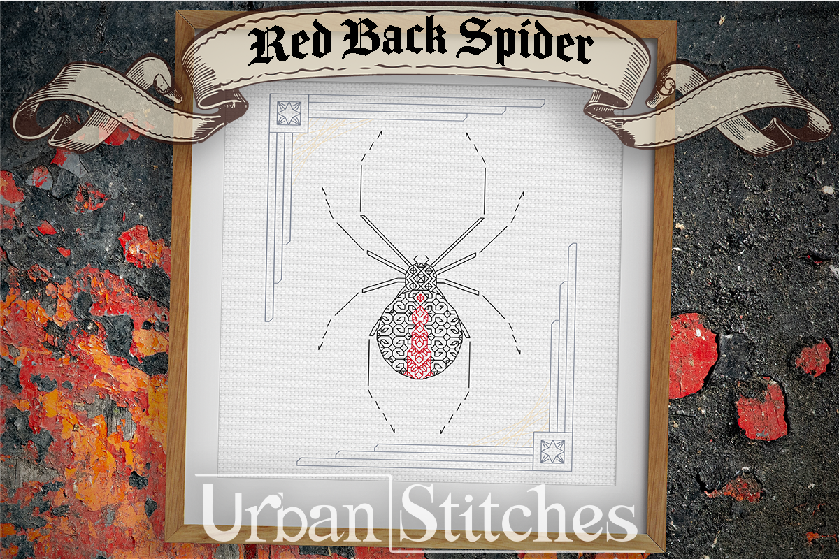 Red Back Black Widow Spider Blackwork