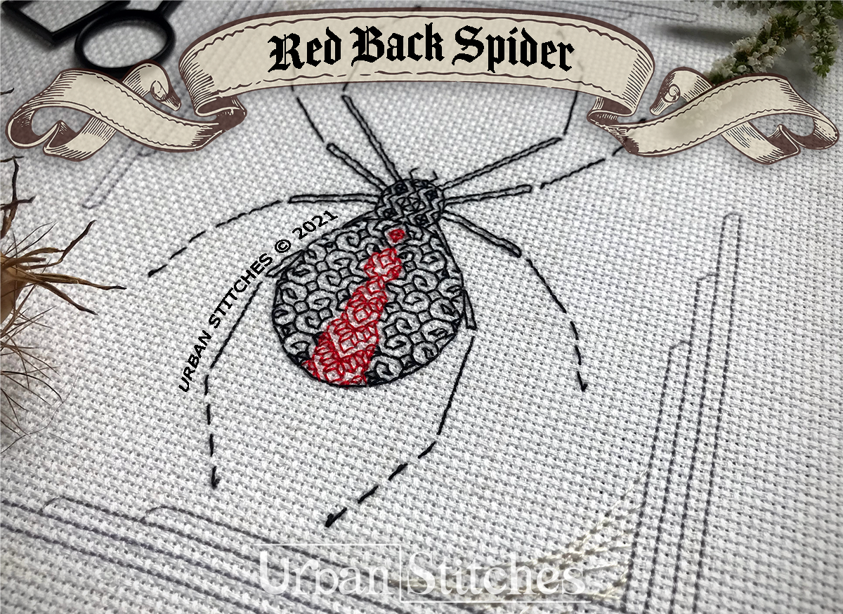 Red Back Black Widow Spider Blackwork