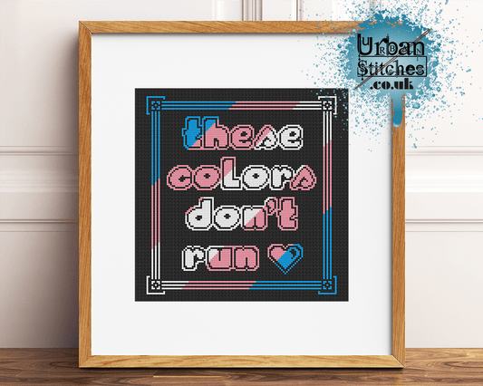 Trans pride LGBTQIA Flag Colours Cross Stitch pattern