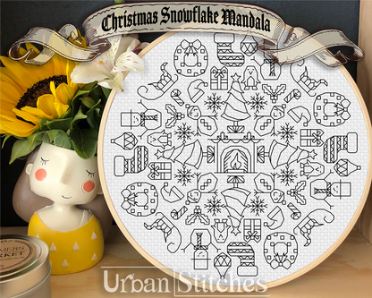 Christmas Snowflake Mandala Blackwork